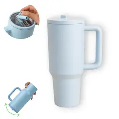ELMEJORPRECIO - Vaso Tomatodo Térmico 1200 ml con Sorbete Paris Celeste