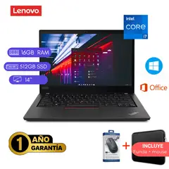 LENOVO - LAPTOP REACONDICIONADA T14 CORE I7 11VA/ 16GB RAM/ 512 SSD/ 14" NEGRO