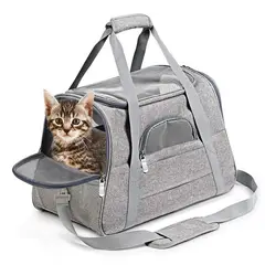 QUE PATAS PET SHOP - Maletín Transportador Para Cabina De Avión Gris