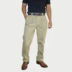 YONISTERS CLOTHING - Pantalón Hombre de Vestir 100% Drill Beige Fit Clásico Yonisters
