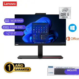 LENOVO - AIO REACONDICIONADA M70A CORE I5 10MA 16GB RAM 512GB SSD NEGRO