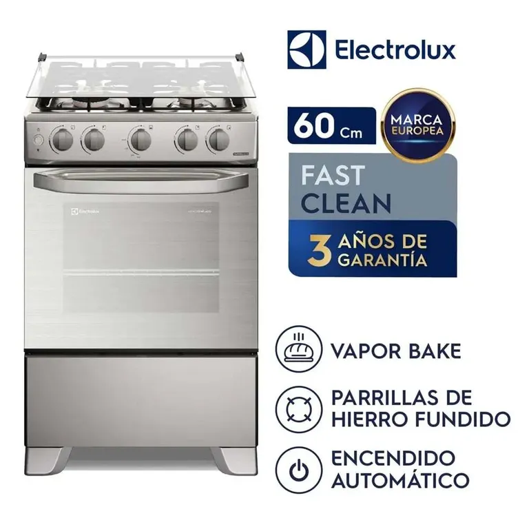 Cocina 4 quemadores 60cm VaporBake FE4GMR