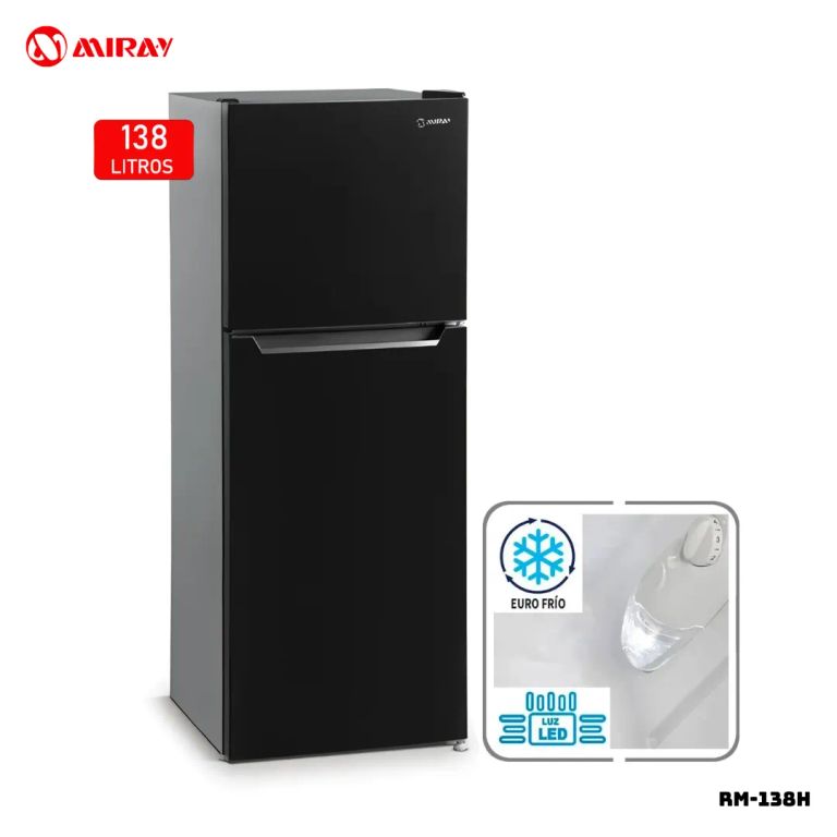 REFRIGERADORA EUROFRIO 135 L TOP FREEZER NEGRO - RM-138HD