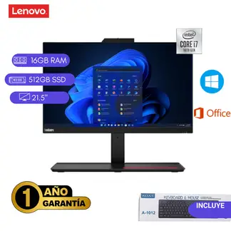LENOVO - AIO REACONDICIONADA M70A CORE I7 10MA 16GB RAM 512GB SSD NEGRO