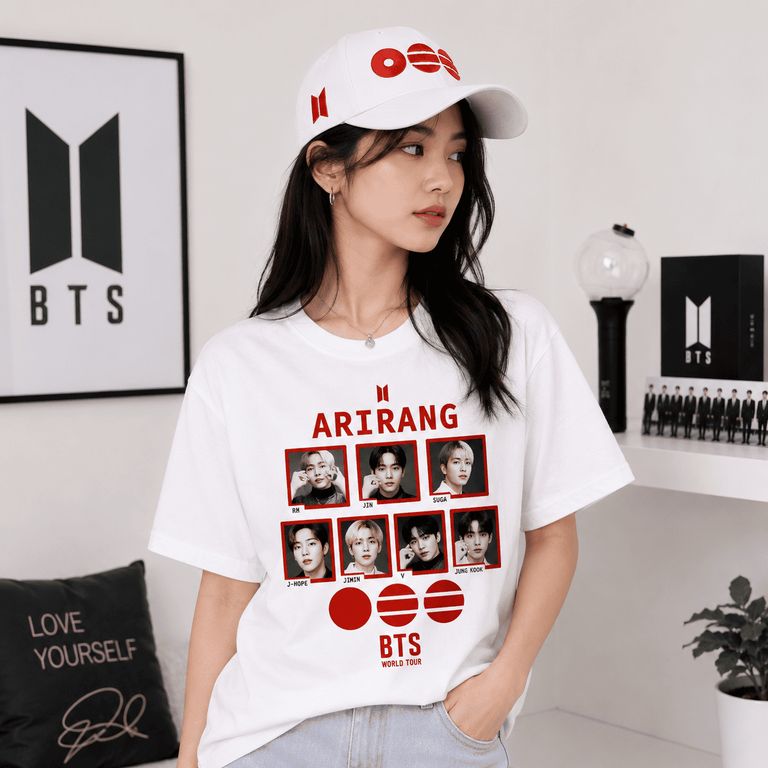 POLO BTS ARIRANG + GORRA PARA FANS ARMYS