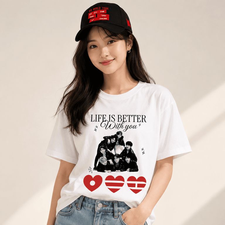 POLO BTS ARIRANG + GORRA PARA FANS ARMYS