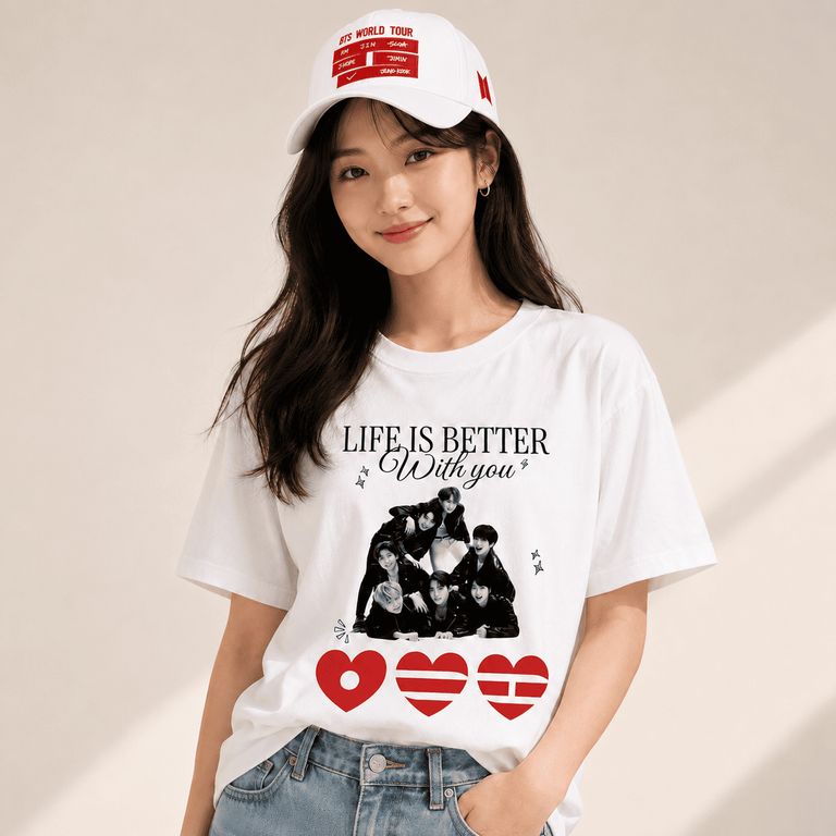 POLO BTS ARIRANG + GORRA BTS PARA FANS ARMYS
