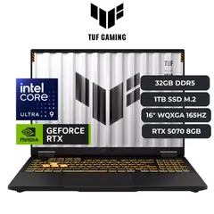 ASUS - Laptop TUF F16 Core Ultra 9 275HX, RTX 5070 8GB, 32GB RAM, 1TB SSD, 16" WQXGA, Windows 11