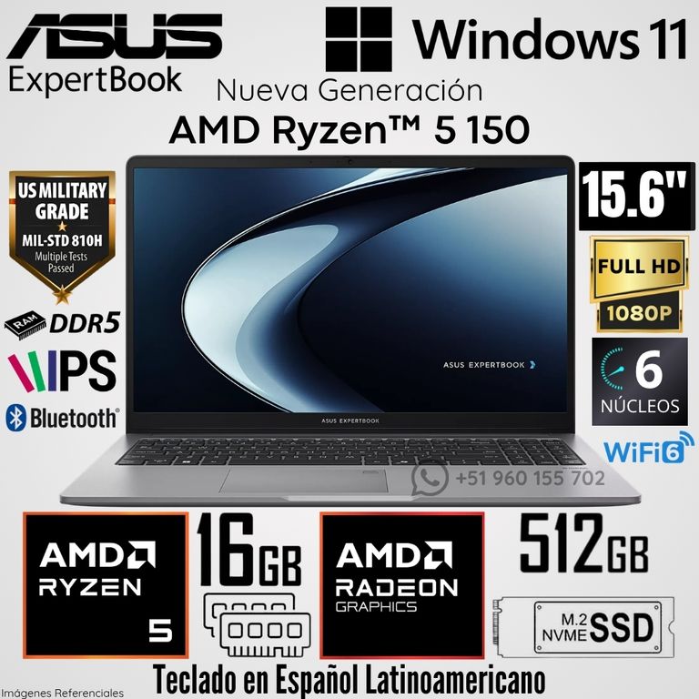 Laptop ExpertBook PM1503CDA-S70514 AMD Ryzen 5 150 16GB RAM 512GB SSD 15.6" FHD - Misty Grey