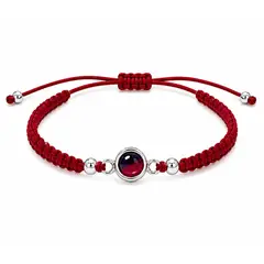 GENERICO - Pulsera de Plata con Huayruro Natural y Hilo Rojo Amuleto de Protección y Buena Suerte