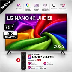 LG - TELEVISOR SMART TV 4K ULTRA HD 75” 75NU800BPSB
