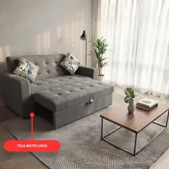GENERICO - Sofá Cama Mónaco 1.5 Plazas en Tela Chenille Antifluido Color Negro Extensible 150 cm