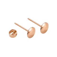 KARMY - Aretes Abridores Lenteja Oro Naranja 18k Joya Regalo Niñas