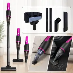 GENERICO - ASPIRADORA INALÁMBRICA MULTIFUNCIONAL 3 EN 1 RECARGABLE CON LUZ UV COLOR FUCSIA