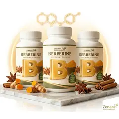 GENERICO - 3 x Berberina Berberine con Canela y Curcuma - Equilibrio de la Glucosa y Prevencion de la Diabetes