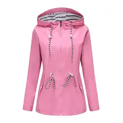 GIOIO - Parka Mujer Impermeable Diseño Forro Rayas
