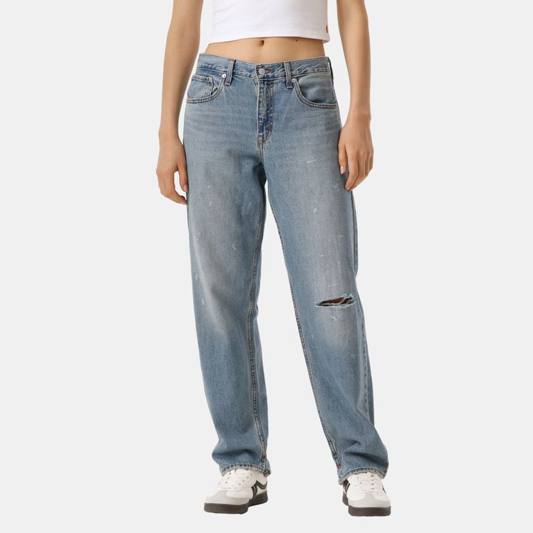 Jeans Mujer Loose Taper Azul
