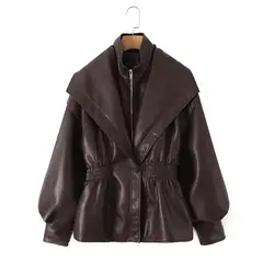 GIOIO - Chaqueta Efecto Cuero Mujer
