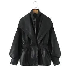GIOIO - Chaqueta Efecto Cuero Mujer