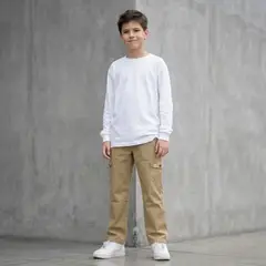 LE PETIT COMPANY - Pantalón Niño Beige Paper Touch Bolsillo Cargo - ANG Kidz