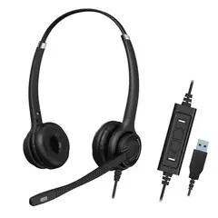 AXTEL - Auriculares Elite HDVoice MS Duo USB con Cancelación de Ruido para Call Center