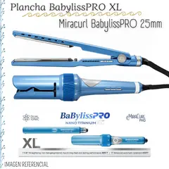 Babyliss Pro - Combo Plancha Babyliss XL y Rizador Automático Miracurl BabylissPRO 25mm - BNTPP78PE