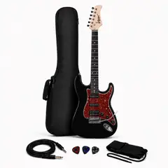 VOZZEX - GUITARRA ELÉCTRICA STRATOCASTER TAMAÑO ADULTO BLACK RD