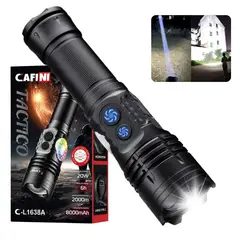 CAFINI - Linterna C-L1638A Recargable 20W LED TG COB RGB Alcance 2000m Batería 8000mAh