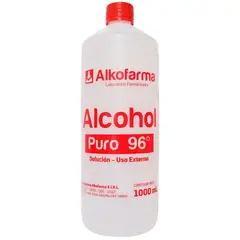 ALKOFARMA - Alcohol Puro de 96° - Antiséptico y Desinfectante - 1000 mL