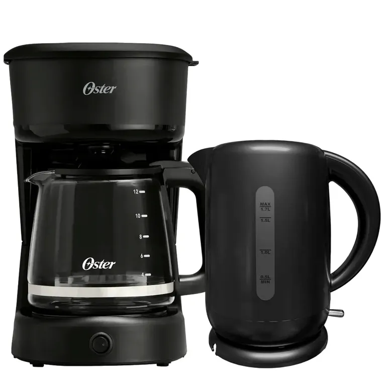 Cafetera 12 Tazas con Filtro Reutilizable BVSTDCS121B + Hervidor Eléctrico