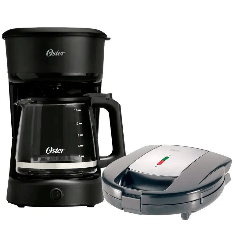 Cafetera 12 Tazas con Filtro Reutilizable BVSTDCS121B + Sandwichera