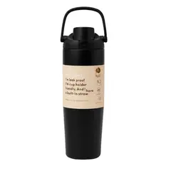 GENERICO - Toma todo termo con asa Negro 900 ml Acero Inoxidable 304