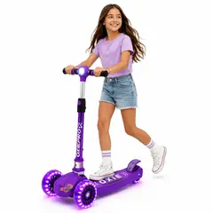OXIEPRO - SCOOTER PARA NIÑAS MAXI CON BLUETOOTH PLEGABLE LILA SOPORTA 120 KG