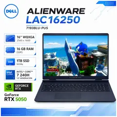 Dell - Laptop Gamer ALIENWARE AURORA 16 AC16250 Intel® Core™ 7 240H 16G RAM 1TB SSD GeForce RTX™ 5050