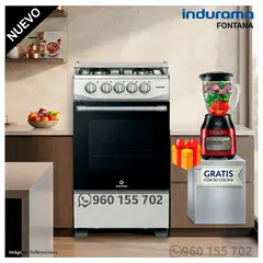 INDURAMA - Cocina de 4 Hornillas Fontana - Modelo Nuevo + REGALO