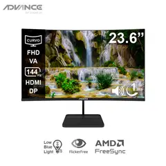 ADVANCE - Monitor curvo ADV-2456S, 23.6 FHD VA, 144Hz, 1ms, HDMI, DP, Audio out, Parlantes