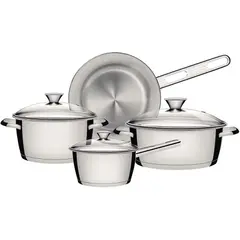 TRAMONTINA - Set de Ollas de Acero Inoxidable Allegra 7 Pzas