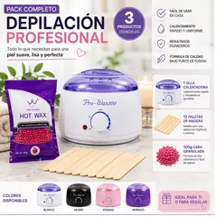 GENERICO - Pack Depilación Olla para Cera + 100g de Cera + 12 Paletas