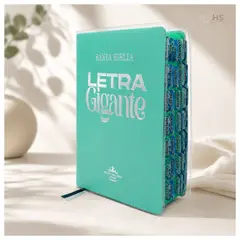 OEM - Biblia Reina Valera 1960 - Letra Gigante - Color Verde Menta Con Forro Transparente Y Tabs