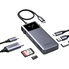 UGREEN - HUB Uno 7 En 1 para Windows y iOS Led Display Emogi CM889