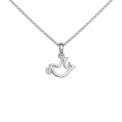 SANTORAL - Dije del Espíritu Santo Rama y Cadena - Plata