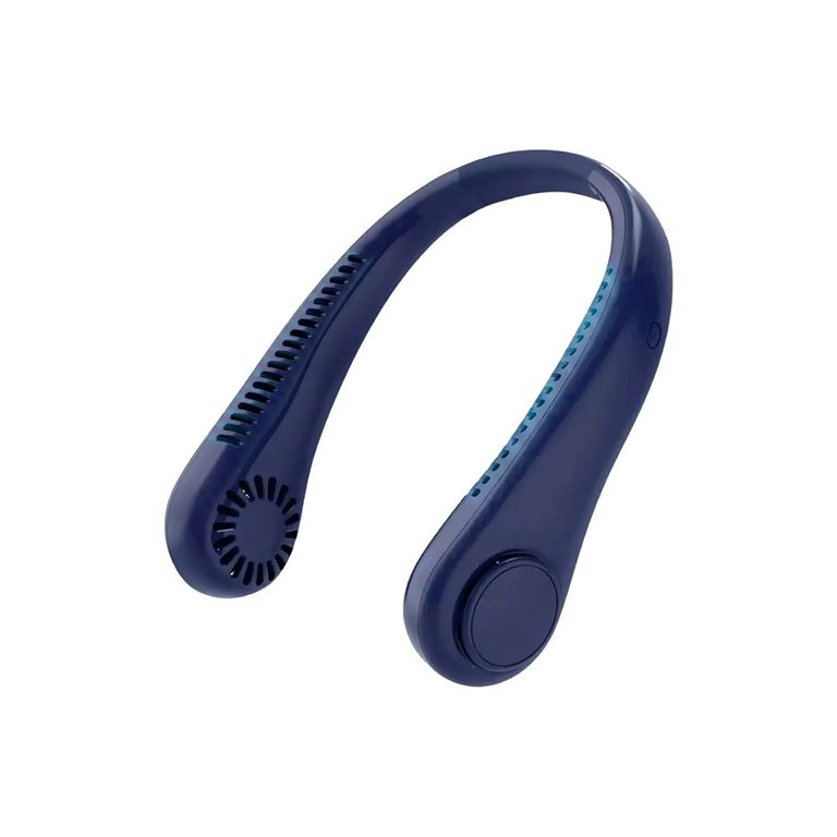 Ventilador Cuello Portátil Recargable Digital Azul USB