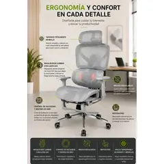 GENERICO - SILLA ERGONOMICA OXFORD PREMIUM GRIS