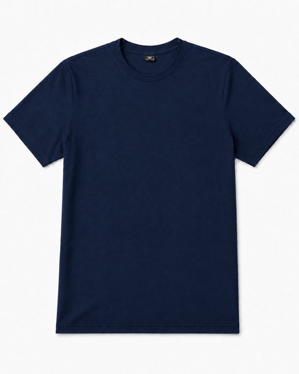 Polo Básico para Hombre 100% Algodón Pima Color Azul Cuello Redondo Regalo Ideal para Hombre