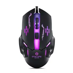 ENKORE - Mouse Gamer Bravio EKM313 - USB - 3600 DPI - 6 Botones - Iluminación LED 7 Colores - Negro