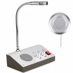 GENERICO - Intercomunicador para Ventanilla Banco Farmacia con Micrófono Flexible y Altavoz Externo