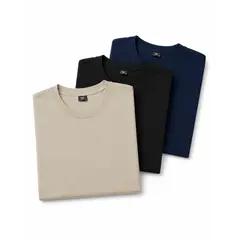 GENERICO - Pack 3 Polos Básicos para Hombre 100% Algodón Pima Color Negro Azul y Beige Regalo Ideal Para Hombre