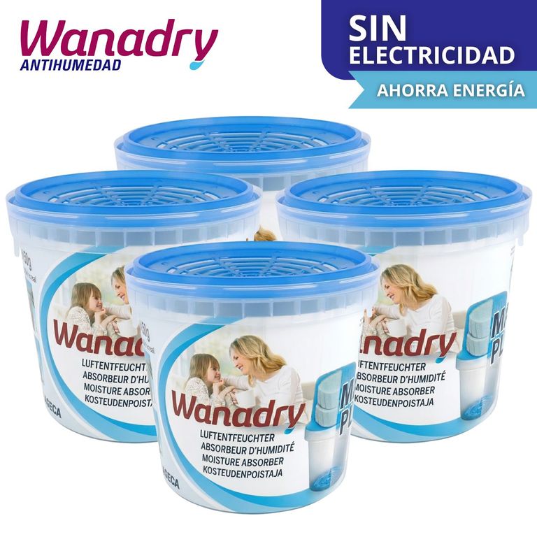 Deshumedecedor Maxi Plus WANADRY con 2 pastillas ultra absorbentes X 4 und