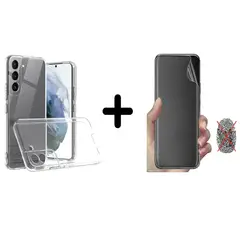 SAMSUNG - CASE SPACE PARA GALAXY A56 TRANSPARENTE + MICA DE HIDROGEL MATE