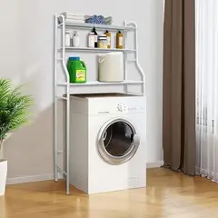 GENERICO - Estante Organizador de Baño Sobre Inodoro 3 Niveles Metal Blanco 155 x 65 cm